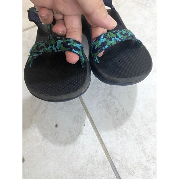 Chaco Sandals Kids Sz 4 Unisex Blue Green Hiking Water Camping - Picture 8 of 9
